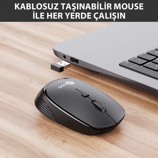 LENOVO LECOO WS202 SİYAH USB KABLOSUZ MOUSE resmi