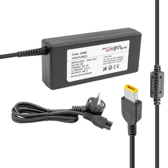 POWERMASTER PM-11418 20 VOLT - 4.5 AMPER - 90 WATT - USB TİP UÇLU LENOVO IBM NOTEBOOK ADAPTÖR resmi
