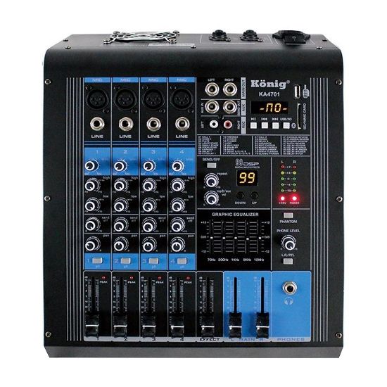 KÖNİG KA-4701 2X350 4 KANAL USB-SD-BLUETOOTH POWER MIXER resmi