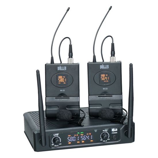 WÖLLER W-216YY UHF 2 KANAL YAKA + YAKA KABLOSUZ MİKROFON SİSTEMİ resmi