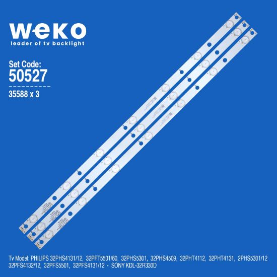 WKSET-5527 35588X3 GJ-2K16 D2P5-315 D307-V2.2 620*17MM - 01N19 3 ADET LED BAR resmi