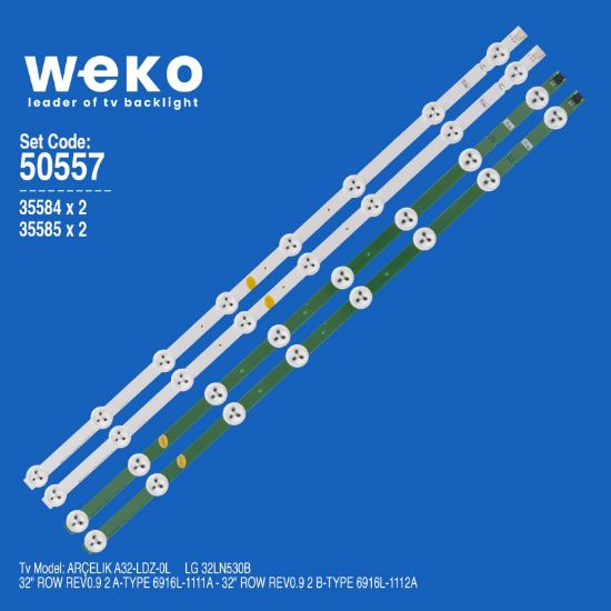 WKSET-5557 35584X2 35585X2 32 ROW REV0.9 2 4 ADET LED BAR resmi
