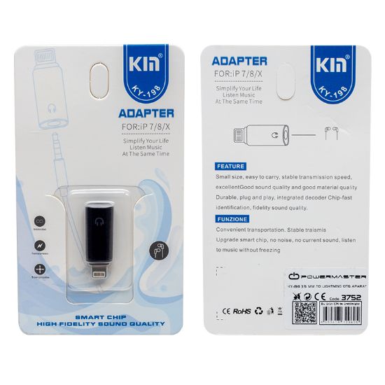 POWERMASTER KY-198 AUX 3.5 MM TO LIGHTNING OTG APARAT resmi