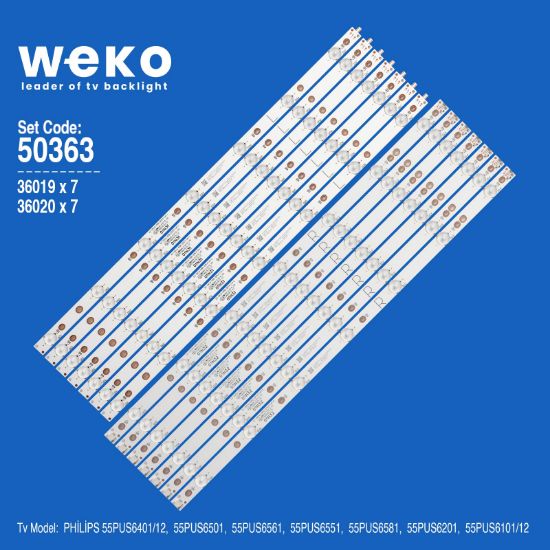 WKSET-5363 36019X7 36020X7 GJ-2K16-550-D714-V4 14 ADET LED BAR resmi