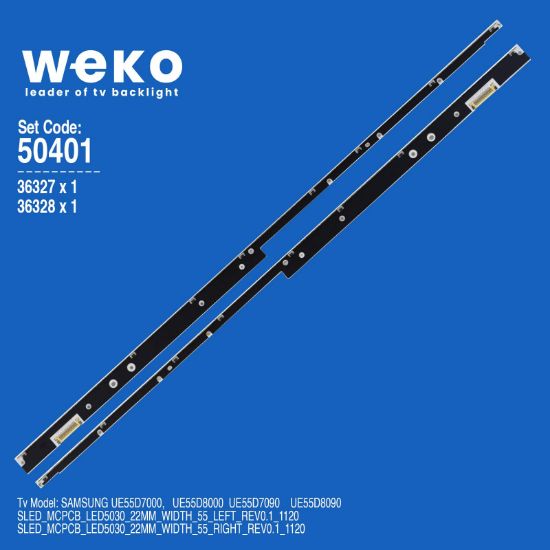 WKSET-5401 36327X1 36328X1 SLED_MCPCB_LED5030_22MM_WIDTH_55 2 ADET LED BAR (96 LEDLİ) resmi