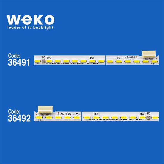 WKSET-5437 36491X1 36492X1 17ELB43ALR2 43INCH 4014PKG 84EA 2 ADET LED BAR (84LED) resmi