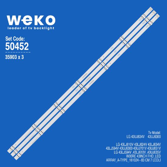 WKSET-5452 35903X3 W00RE 43INCH FHD_LED ARRAY_A-TYPE_161024 3 ADET LED BAR resmi