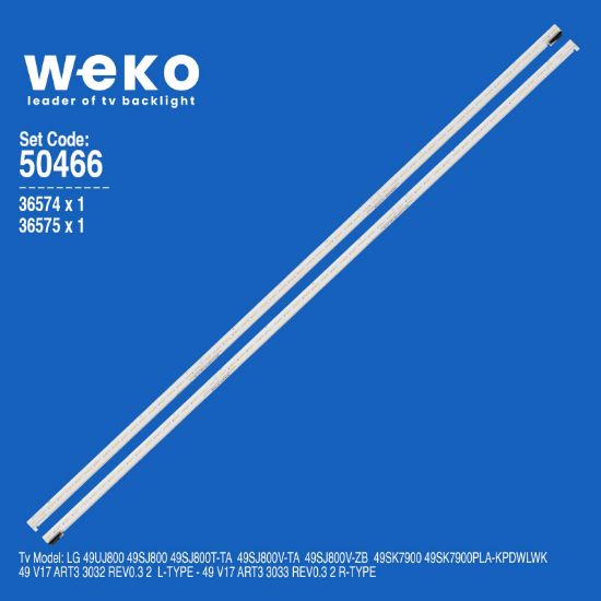 WKSET-5466 36574X1 36575X1 49 V17 ART3 2 ADET LED BAR (57LED) resmi