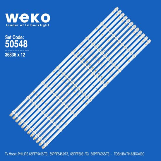 WKSET-5548 36336X12 K650WD A1 - 4708-K65WD8-A1213K01 12 ADET LED BAR resmi