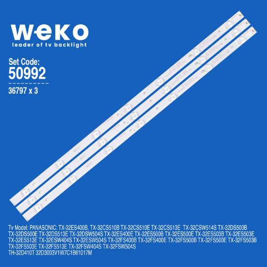 WKSET-5992 36797X3 TH-32D410T 32D3003V1W7C1B61017M 3 ADET LED BAR resmi