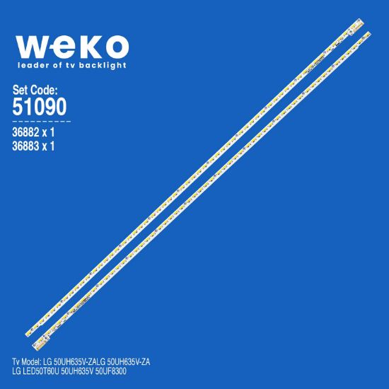 WKSET-6090 36882X1 36883X1 V500DK1-KS2-TL/REM02 2 ADET LED BAR (56LED) resmi
