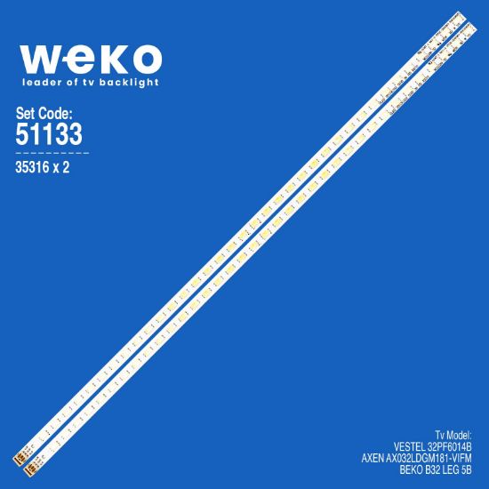WKSET-6133 35316X2 32INCH-HD-36 - G1GE-320SM0-R2 2 ADET LED BAR (36LED) resmi