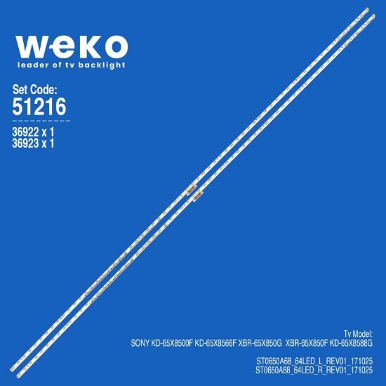 WKSET-6216 36922X1 36923X1 ST0650A68_64LED_L/R_REV01_171025 2 ADET LED BAR (65LED) resmi