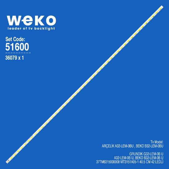 WKSET-6600 36079X1 37TM6315000008 MT3151A05-1  1 ADET LED BAR (42LED) resmi