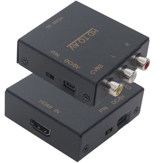 POWERMASTER PM-33523 HDMI TO RCA AV ÇEVİRİCİ ADAPTÖR METAL KASA resmi