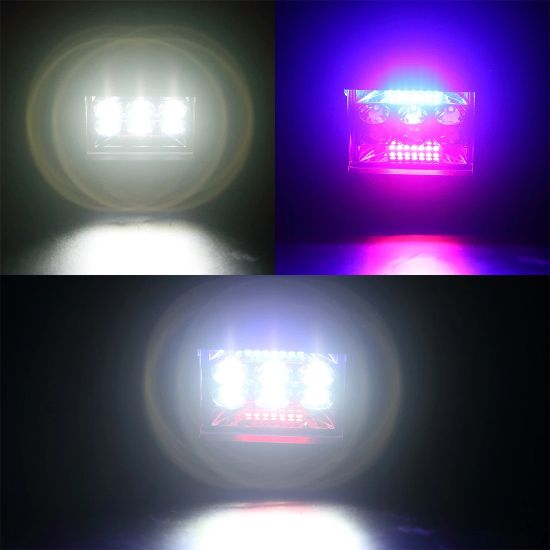 POWERMASTER PM-22741 4 10CM 60WATT KIRMIZI MAVİ ÇAKARLI LED SİS LAMBASI (TEKLİ SATILIR) resmi
