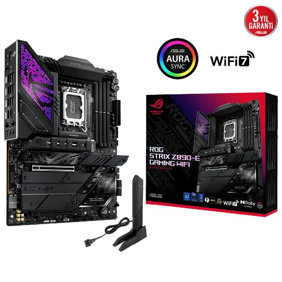 ASUS ROG STRIX Z890-E GAMING WIFI DDR5 7XM2 USB3.2 RGB LAN ATX resmi