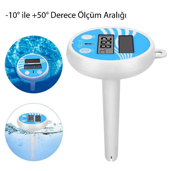 POWERMASTER PM-25534 SOLAR TERMOMETRE YÜZME HAVUZU İÇİN SU GEÇİRMEZ YÜZEN DİJİTAL resmi