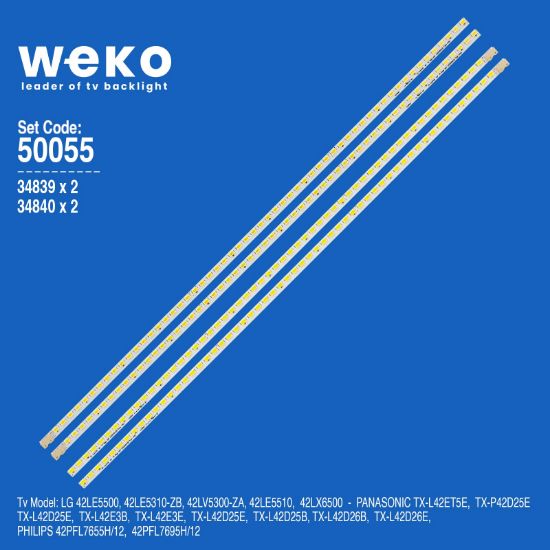 WKSET-5055 34839X2 34840X2 LG INNOTEK 42 V5 EDGE REV 0.3 (090923)  4 ADET LED BAR (57LED) resmi