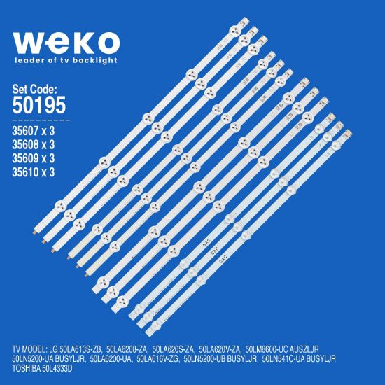 WKSET-5195 35607X3 35608X3 35609X3 35610X3 12 ADET LED BAR resmi