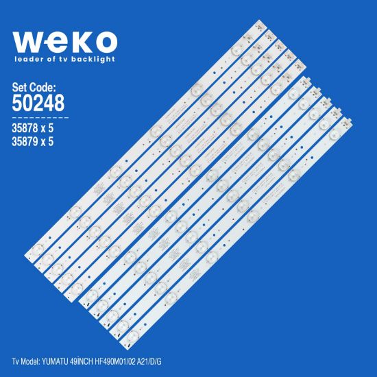 WKSET-5248 35878X5 35879X5 XZ49D12L-ZC21F-01/XZ49D12R-ZC21F-01 10 ADET LED BAR resmi