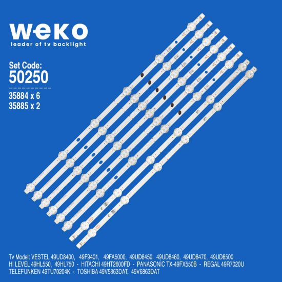WKSET-5250 35884X6 35885X2 SVV490A69 8 ADET LED BAR (6LENS) resmi
