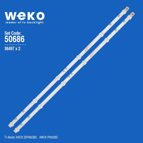 WKSET-5686 36497X2 XMNJ32D06-ZC22AG-03A 303XM320032A 2 ADET LED BAR (3V6LED58,7CM) resmi