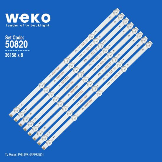 WKSET-5820 36158X8 K430WDR A1 4708-K43WDR-A1213K04  8 ADET LED BAR resmi