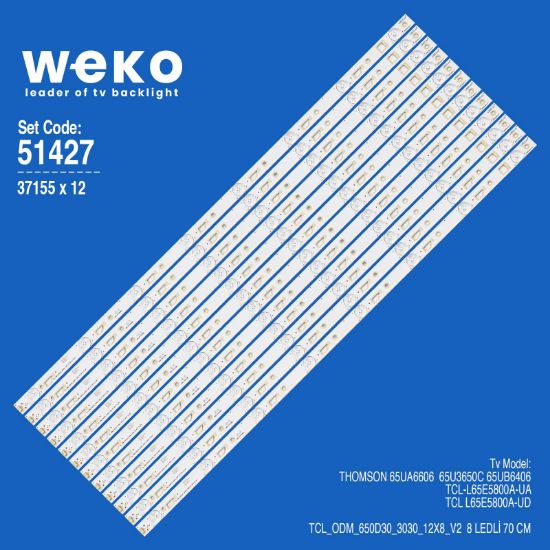 WKSET-6427 37155X12 TCL_ODM_650D30_3030_12X8_V2  12 LED BAR resmi