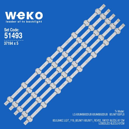 WKSET-6493 37194X5 LGIT_Y19_60UM71 60UM71_REV02_190121  5 ADET LED BAR resmi