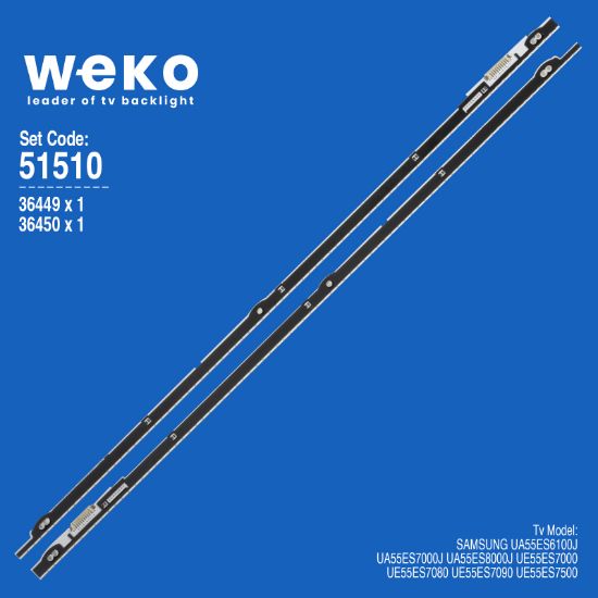 WKSET-6510 36449X1 36450X1 55SNB 3D-7032LED-MCPCB-L V1LE-550SMA-R3 2 ADET LED BAR (80LED) resmi