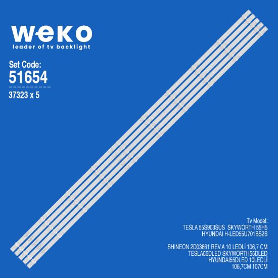 WKSET-6654 37323X5 SHINEON 2D03861 REV.A  5 ADET LED BAR resmi
