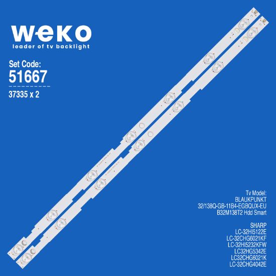 WKSET-6667 37335X2 RF-AJ320E30-0701S-05 A3  2 ADET LED BAR resmi