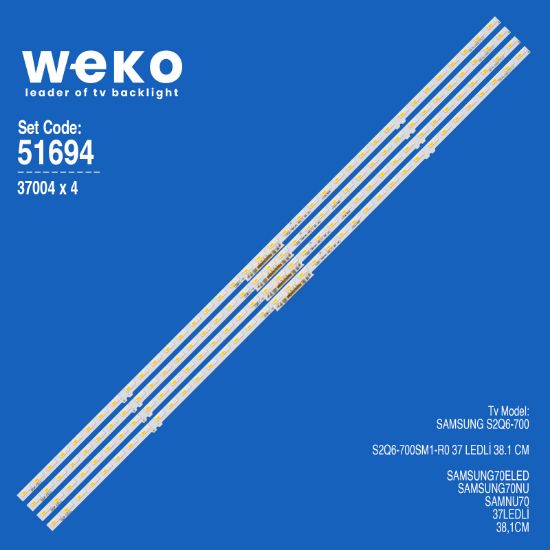 WKSET-6694 37004X4 S2Q6-700SM1-R0 4 ADET LED BAR TWO COLOR (İKİ RENK) (37LED) resmi