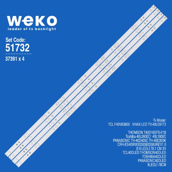 WKSET-6732 37391X4 MS-L1143 V3 A3 4 ADET LED BAR resmi