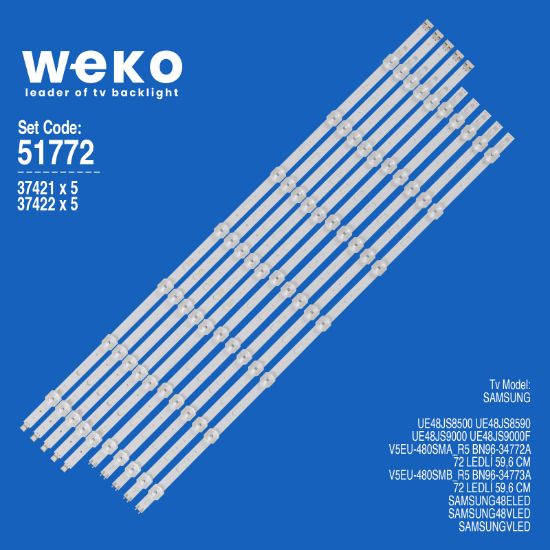 WKSET-6772 37421X5 37422X5 V0T7-700SMA/MB 10 ADET LED BAR resmi