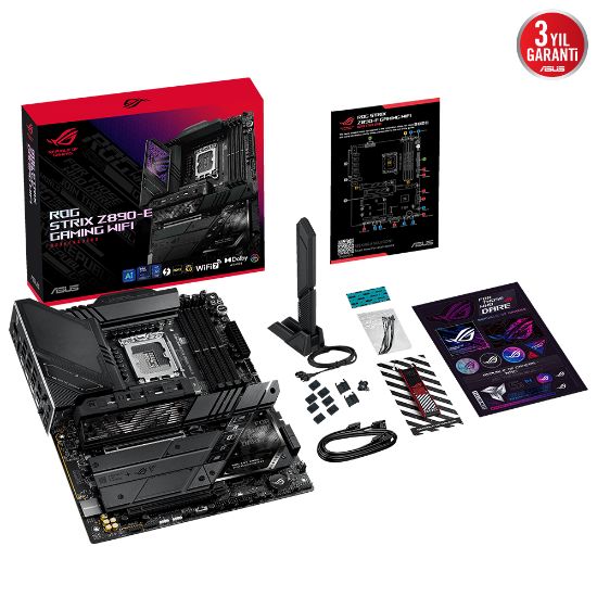 ASUS ROG STRIX Z890-E GAMING WIFI DDR5 7XM2 USB3.2 RGB LAN ATX resmi
