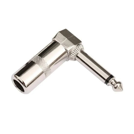 GİTAR JACK 6.3 MM MONO L TİP METAL JACK resmi