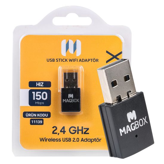 MAGBOX 802.11N WİFİ 7601 CHIPSET 2.4GHZ 150 MBPS IP UYDU ALICILARI İLE UYUMLU MİNİ USB STICK resmi