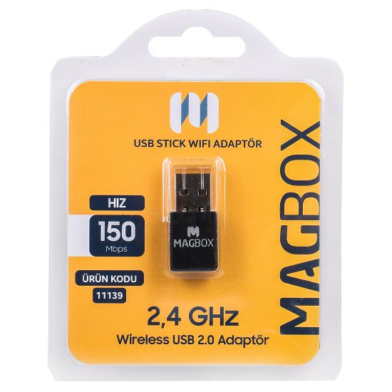 MAGBOX 802.11N WİFİ 7601 CHIPSET 2.4GHZ 150 MBPS IP UYDU ALICILARI İLE UYUMLU MİNİ USB STICK resmi