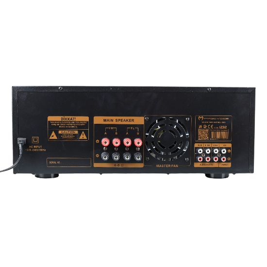 MAGICVOICE MV-1232 2*80W USB/SD BT UK-BALANS 4 MİK GİRİŞ-4 HOP ÇIKIŞLI STEREO TRAFOSUZ MIXER KÜP ANFİ resmi