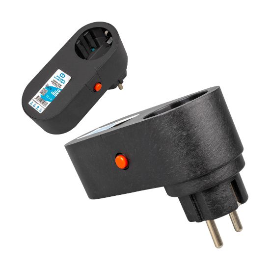 POWERMASTER PM-16620 10 AMPER - 2500 WATT TEKLİ SİYAH OVAL KASA TERMAL AKIM KORUMALI PRİZ resmi