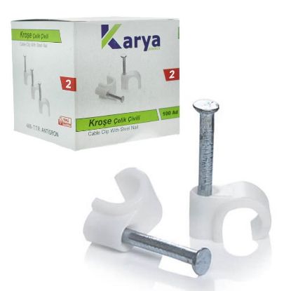 KARYA 2 NUMARA ÇELİK ÇİVİLİ 6 MM KROŞE (100LÜ PAKET)(DATA - ANTEN KABLOLARI İÇİN) resmi