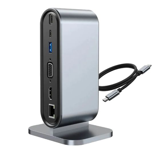 POWERMASTER TYPE-C TO HDMI+VGA+7 PORT HUB+SD+TF KART OKUYUCU resmi