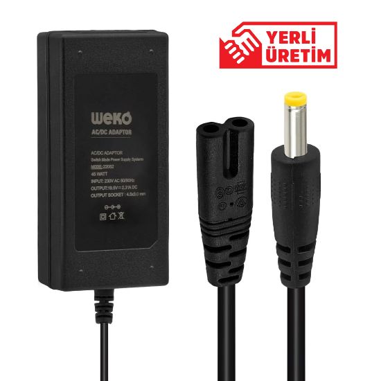 WEKO 19.5 VOLT - 2.31 AMPER 4.5*3.0 UÇLU YERLİ ÜRETİM NOTEBOOK ADAPTÖR resmi