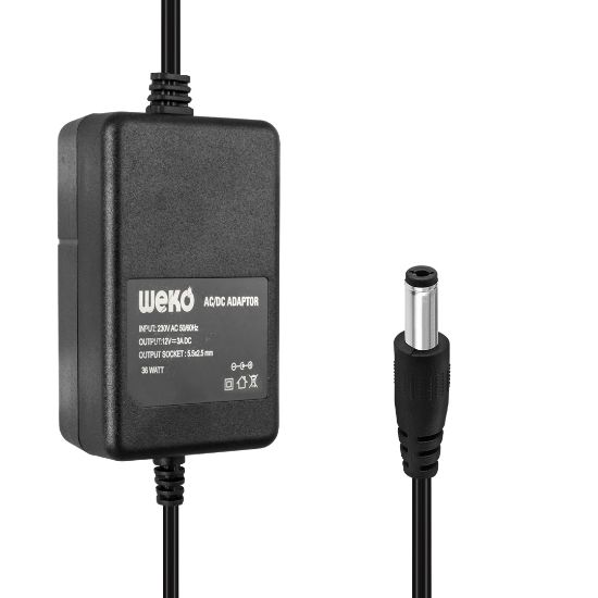 WEKO 12 VOLT - 3 AMPER 5.5*2.5 UÇLU YERLİ ÜRETİM PLASTİK KASA MASAÜSTÜ ADAPTÖR resmi