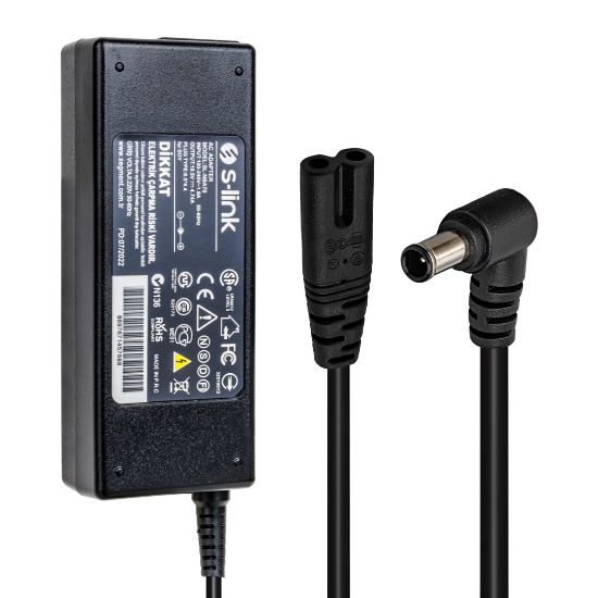 S-LINK SL-NBA70 90W 19.5 VOLT 4.74 AMPER 6.5X4.4 UÇLU SONY NOTEBOOK ADAPTÖR (SAMSUNG LED TV) resmi