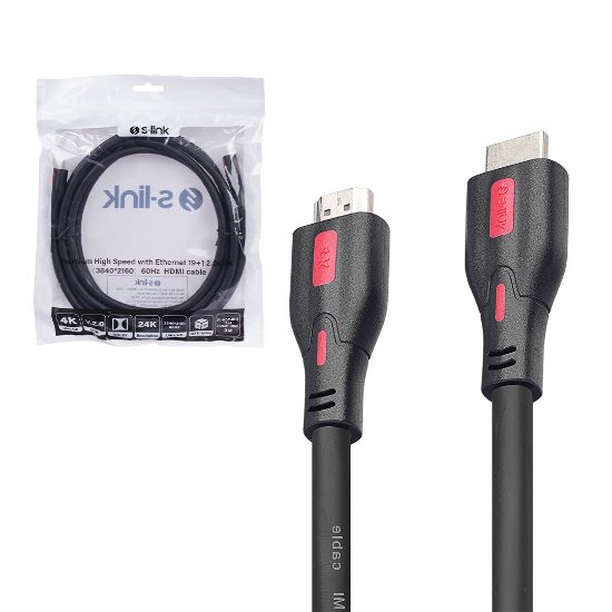 S-LİNK SL-HDM4K13 19+1 HDMI TO HDMI 3M V2.0 4K (3840*2160) 60HZ KABLO resmi