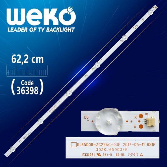 KJ65D06-ZC22AG-03E 6S1P 303KJ650034E 6 LEDLİ 62.2 CM resmi
