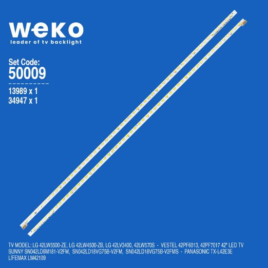 WKSET-5009 13989X1 34947X1 42 V6 EDGE FHD-3 REV1.0 2 ADET LED BAR (55LED) resmi